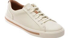 Pantofi sport CLARKS albi, UN MAUI LACE, din piele naturala