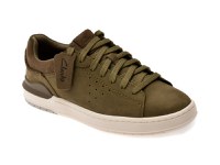 Pantofi sport CLARKS kaki, COURTLITE 2 RUN, din nabuc - 1
