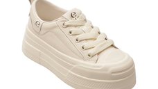 Pantofi sport EPICA albi, C119211, din piele naturala