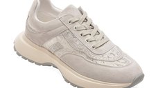 Pantofi sport EPICA gri, QS836, din material textil si piele naturala