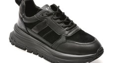 Pantofi sport EPICA negri, QS319, din piele naturala