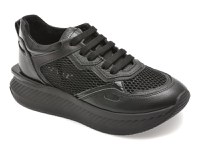 Pantofi sport ERISMA negri, 208962, din material textil si piele naturala - 1