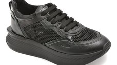 Pantofi sport ERISMA negri, 208962, din material textil si piele naturala