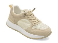 Pantofi sport FLAVIA PASSINI bej, WM12, din material textil si piele naturala - 1