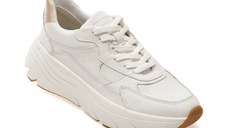 Pantofi sport GEOX albi, D45UFB, din piele naturala
