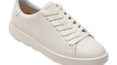 Pantofi sport GEOX albi, D45WEB, din piele naturala