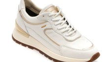 Pantofi sport GEOX albi, D563LB, din piele naturala