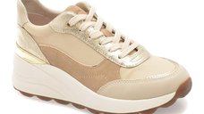 Pantofi sport GEOX bej, D65WAB, din material textil si piele naturala