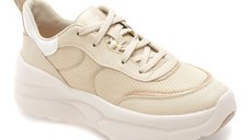 Pantofi sport GEOX D651FB bej din material textil si piele naturala pentru femei