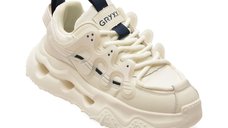 Pantofi sport GRYXX albi, Y2002, din material textil si piele naturala