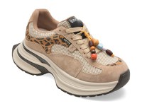 Pantofi sport GRYXX bej, 9052, din nabuc - 1