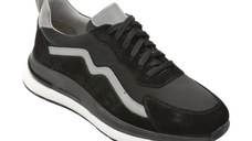 Pantofi sport MARCO BUFFON negri, BF6001, din piele naturala