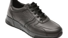 Pantofi sport OTTER negri, ET424, din piele naturala