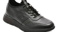 Pantofi sport OTTER negri, LT15, din piele naturala
