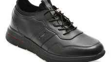 Pantofi sport OTTER negri, LT15, din piele naturala