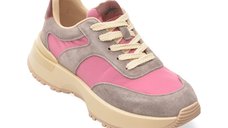 Pantofi sport PASS COLLECTION roz, M960012, din material textil si piele naturala