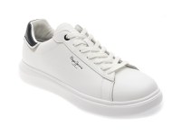 Pantofi sport PEPE JEANS albi, EATON ONE, din piele naturala - 1