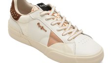 Pantofi sport PEPE JEANS albi, LS30013, din piele naturala