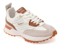 Pantofi sport PEPE JEANS albi, LS60017, din piele naturala - 1
