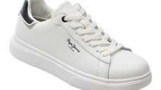 Pantofi sport PEPE JEANS albi, MS0044, din piele naturala