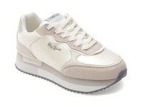 Pantofi sport PEPE JEANS albi, RUSPER SHINE, din material textil - 1