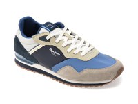Pantofi sport PEPE JEANS gri, LONDON LINK, din material textil - 1
