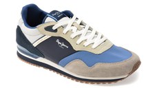 Pantofi sport PEPE JEANS gri, LONDON LINK, din material textil
