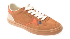 Pantofi sport PEPE JEANS maro, TRAVIS CITY, din piele naturala