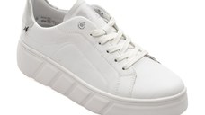 Pantofi sport RIEKER albi, W2601, din piele naturala