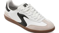 Pantofi sport SKECHERS alb-negru, HOTSHOT, din piele naturala