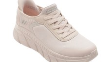 Pantofi sport SKECHERS albi, BOBS B FLEX HI, din material textil