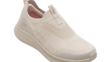 Pantofi sport SKECHERS albi, BOBS MODA FLEX, din material textil