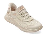 Pantofi sport SKECHERS albi, BOBS SQUAD 4, din material textil - 1