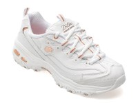Pantofi sport SKECHERS albi, D LITES, din piele ecologica - 1