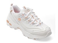Pantofi sport SKECHERS albi, D LITES, din piele naturala - 1