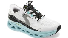Pantofi sport SKECHERS albi, GLIDE-STEP ALTUS, din material textil