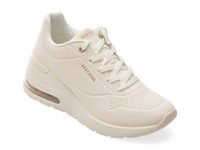Pantofi sport SKECHERS albi, MILLION AIR, din piele ecologica - 1