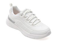 Pantofi sport SKECHERS albi, SKECH-AIR DYNAMIGHT 2.0, din piele ecologica - 1