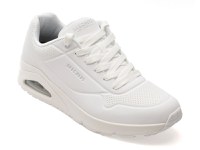 Pantofi sport SKECHERS albi, UNO, din piele ecologica - 1