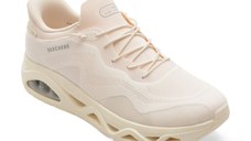 Pantofi sport SKECHERS albi, UNO GLIDE-STEP, din material textil