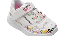 Pantofi sport SKECHERS albi, UNO LITE, din piele ecologica