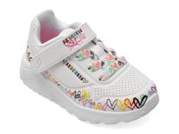 Pantofi sport SKECHERS albi, UNO LITE, din piele ecologica - 1