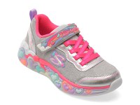 Pantofi sport SKECHERS argintii, ETERNAL HEART LIGHTS, din material textil - 1