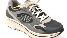 Pantofi sport SKECHERS gri, GO RUN CONSISTENT 2.0, din material textil si piele naturala