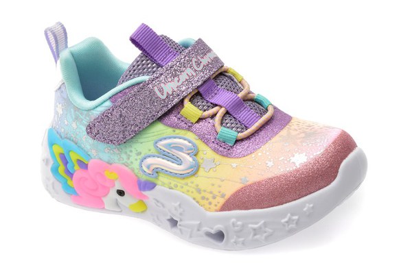 Pantofi sport SKECHERS multicolor, UNICORN CHARMER, din material textil