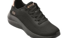 Pantofi sport SKECHERS negri, BOBS SQUAD WAVES, din material textil