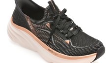 Pantofi sport SKECHERS negri, D LUX VAPOR, din material textil