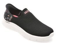 Pantofi sport SKECHERS negri, GO WALK FLEX, din material textil - 1