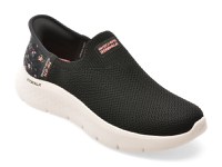 Pantofi sport SKECHERS negri, GO WALK FLEX, din material textil - 1