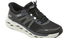 Pantofi sport SKECHERS negri, MAX CUSHIONING GLIDE-STEP , din material textil